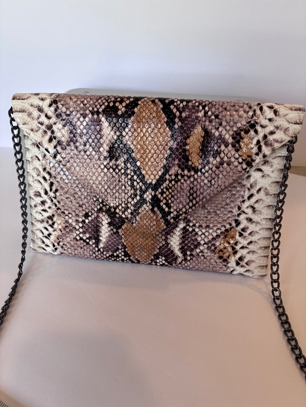 A New Day Snake Print Envelope Clutch Crossbody Bag